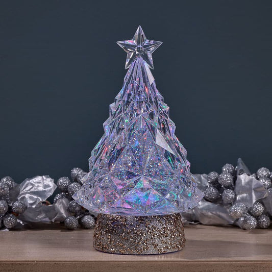 Cracker Barrel Clear Tree Glitter Globe