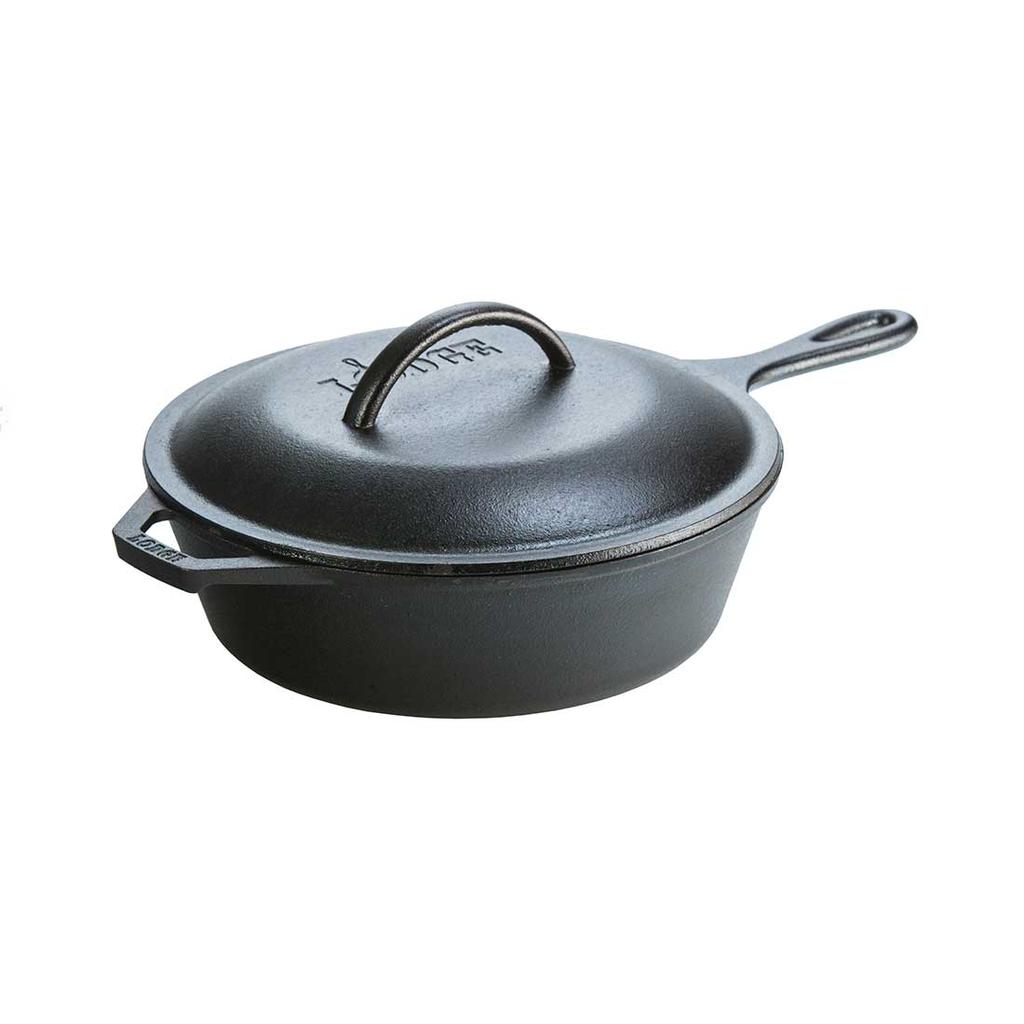 Cracker Barrel Lodge 3.2-Quart Cast Iron Covered Skillet