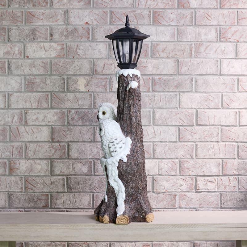 Cracker Barrel Solar Owls On Trunk Lamp Post