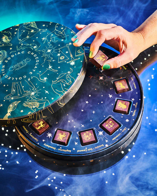 Compartes Chocolate Zodiac Chocolate Collection - Celestial Star Signs Chocolate Gift Box