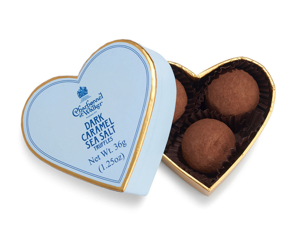 Charbonnel et Walker Dark Sea Salt Caramel Chocolate Truffles – Mini Heart