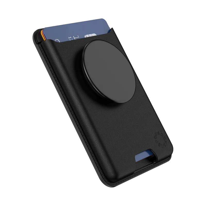 PopSockets Black Softgoods PopWallet + For MagSafe