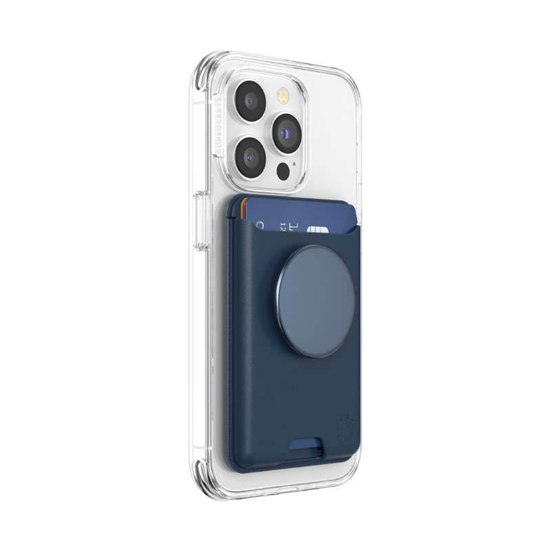 PopSockets French Navy Softgoods PopWallet+ for MagSafe