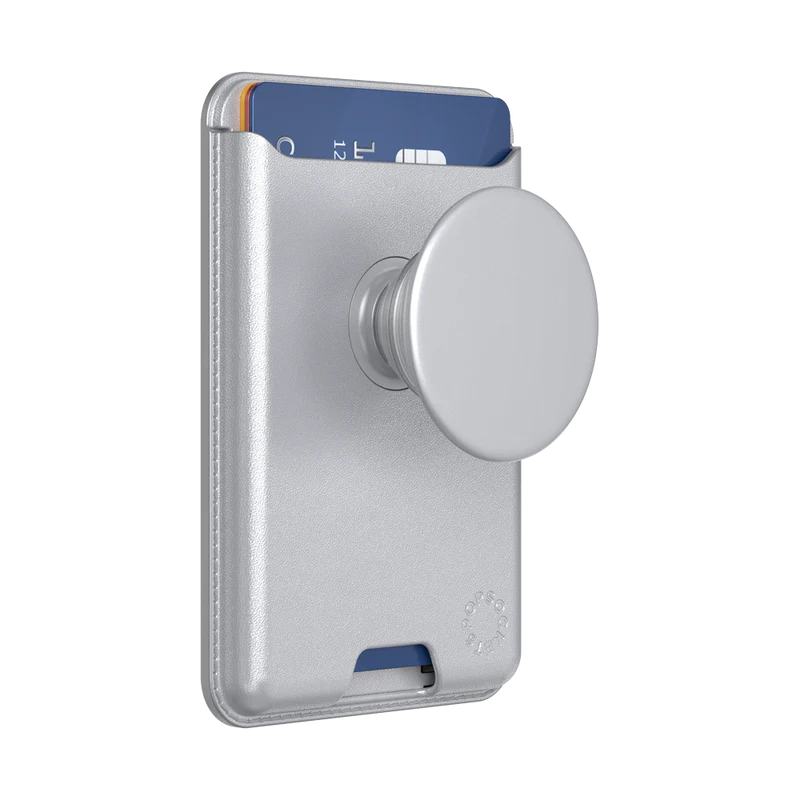 PopSockets Silver Softgoods PopWallet + For MagSafe