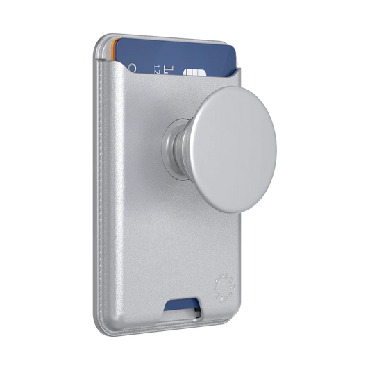 PopSockets Silver Softgoods PopWallet + For MagSafe