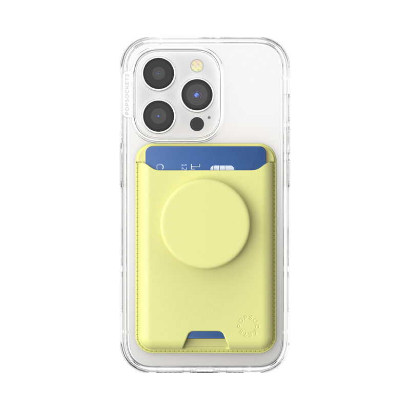 PopSockets Butter Yellow Softgoods PopWallet + For MagSafe