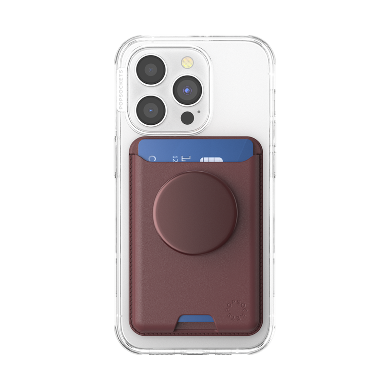 PopSockets Aluminum Oxblood Softgoods PopWallet+ for MagSafe