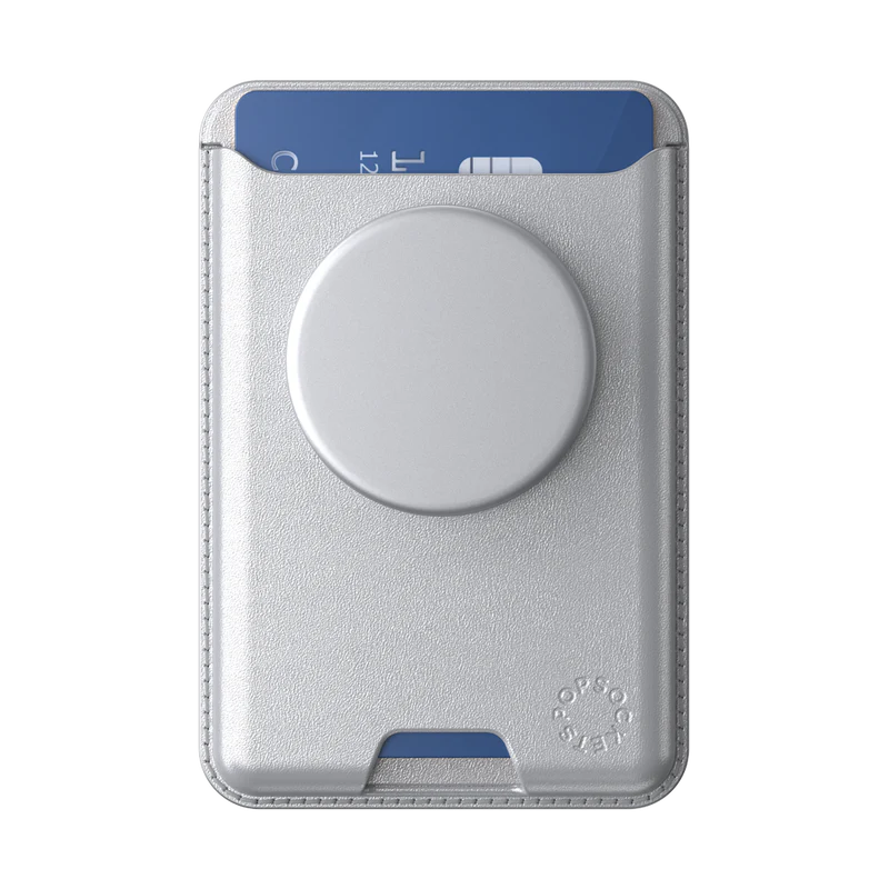 PopSockets Silver Softgoods PopWallet + For MagSafe