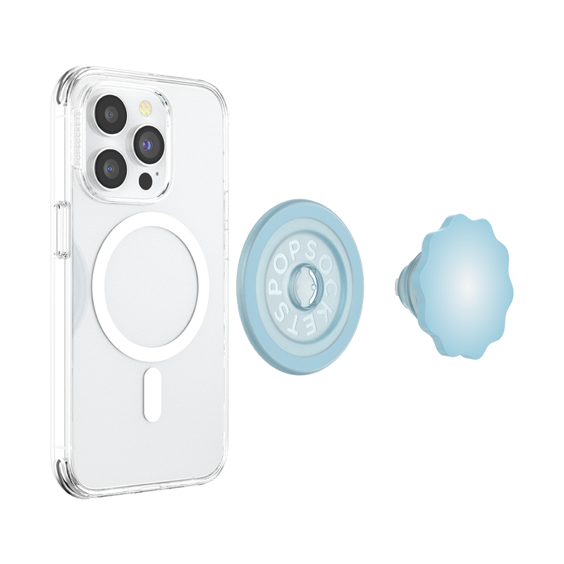 PopSockets Molded Flower Blue Sigh PopGrip for MagSafe