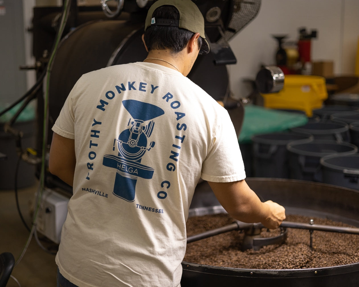 Frothy Monkey FMRC Roaster Tee: Cream