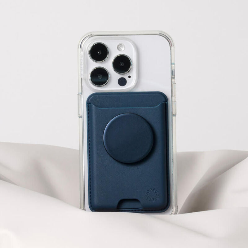 PopSockets French Navy Softgoods PopWallet + For MagSafe