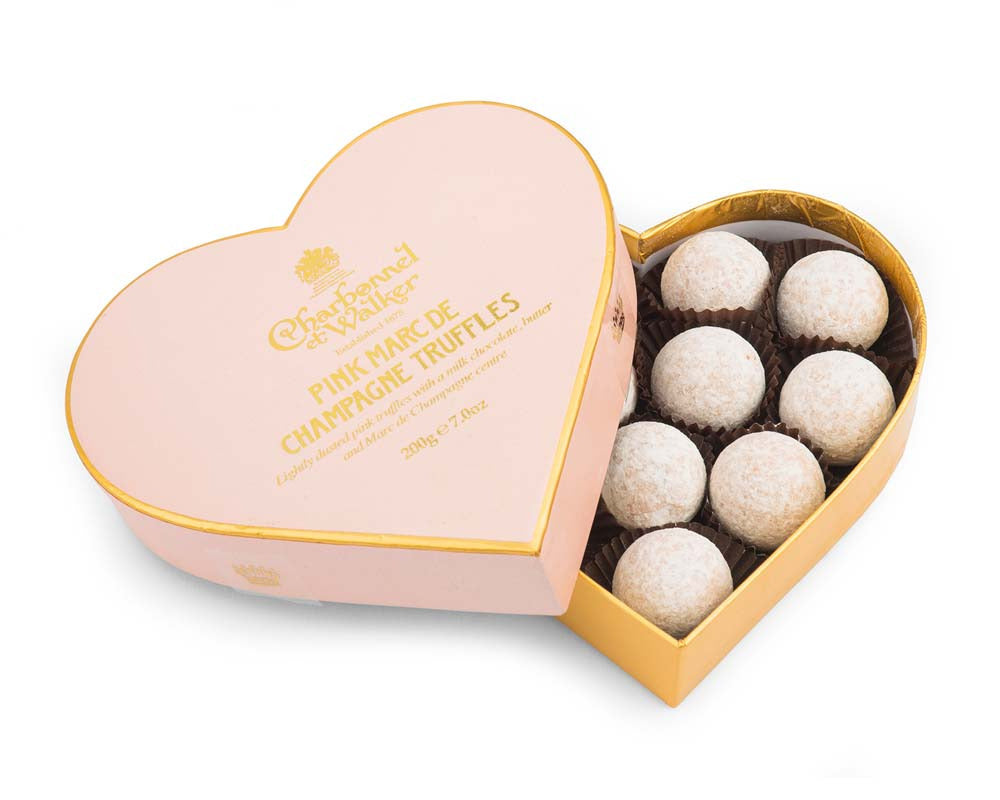 Charbonnel et Walker Pink Marc de Champagne Truffle Heart