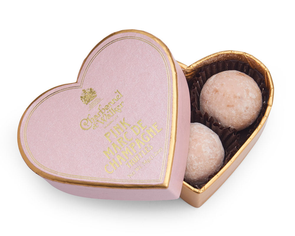 Charbonnel et Walker Pink Marc de Champagne Chocolate Truffles – Pink Mini Heart