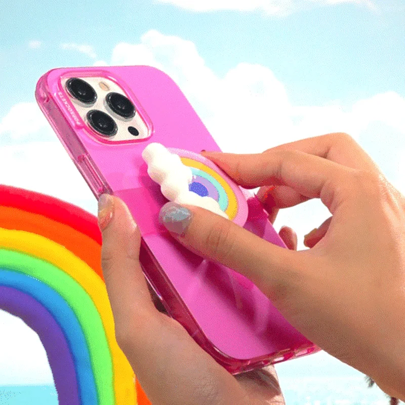 PopSockets PopOut Rainbow Fluff Adhesive PopGrip