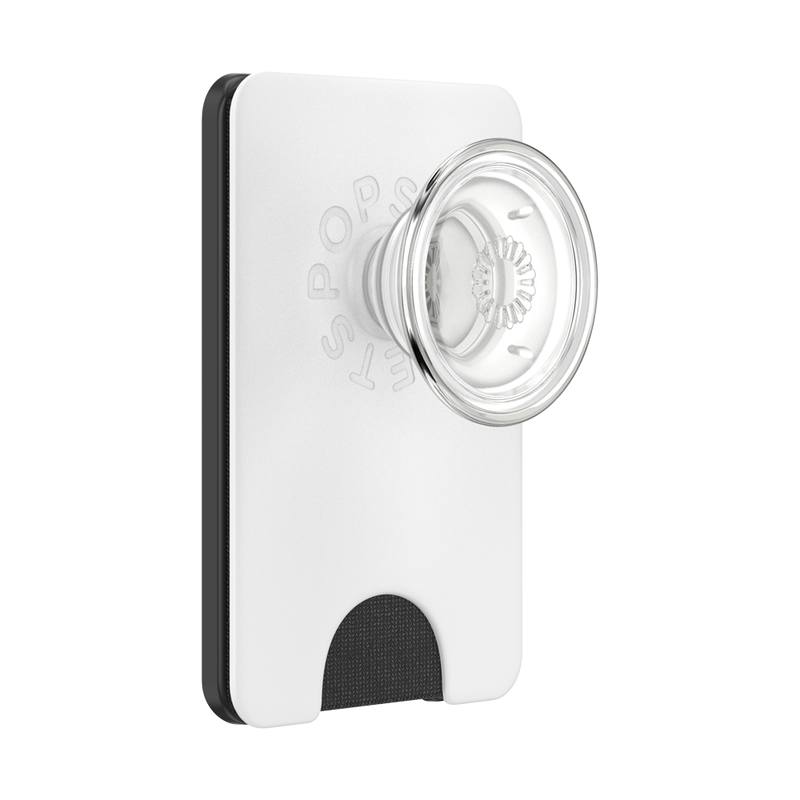 PopSockets White Clear PopWallet+ for MagSafe