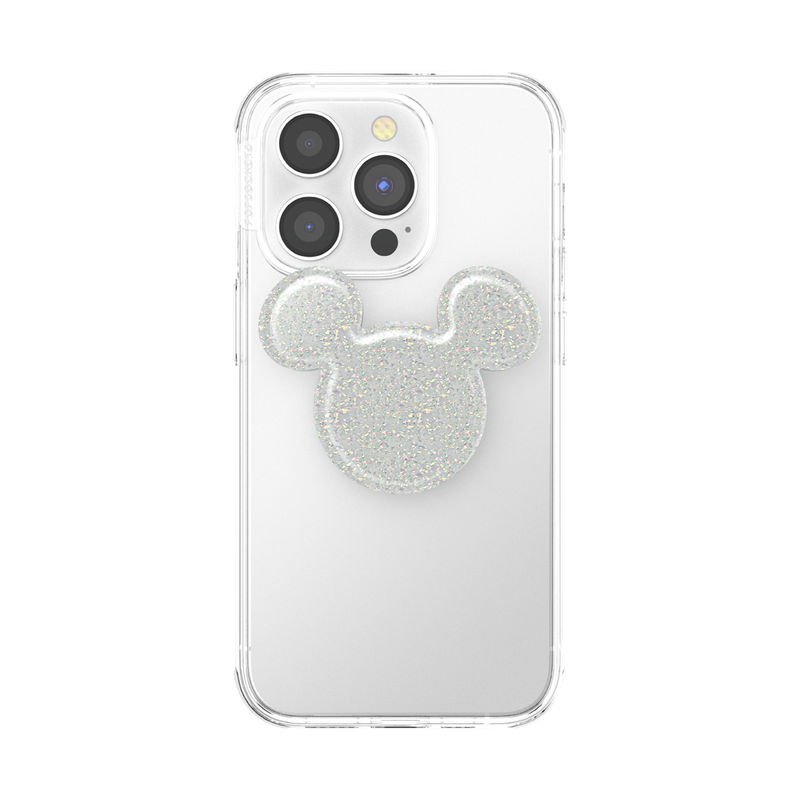 PopSockets Earridescent White Glitter Mickey Mouse Adhesive PopGrip