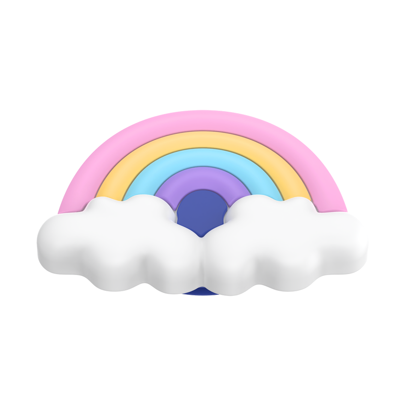 PopSockets PopOut Rainbow Fluff Adhesive PopGrip