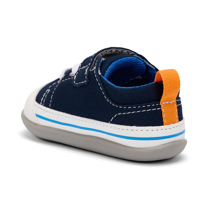 See Kai Run Boy's Stevie (First Walker) Navy Canvas