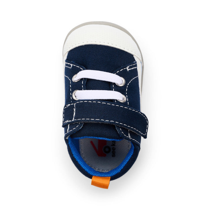 See Kai Run Boy's Stevie (First Walker) Navy Canvas