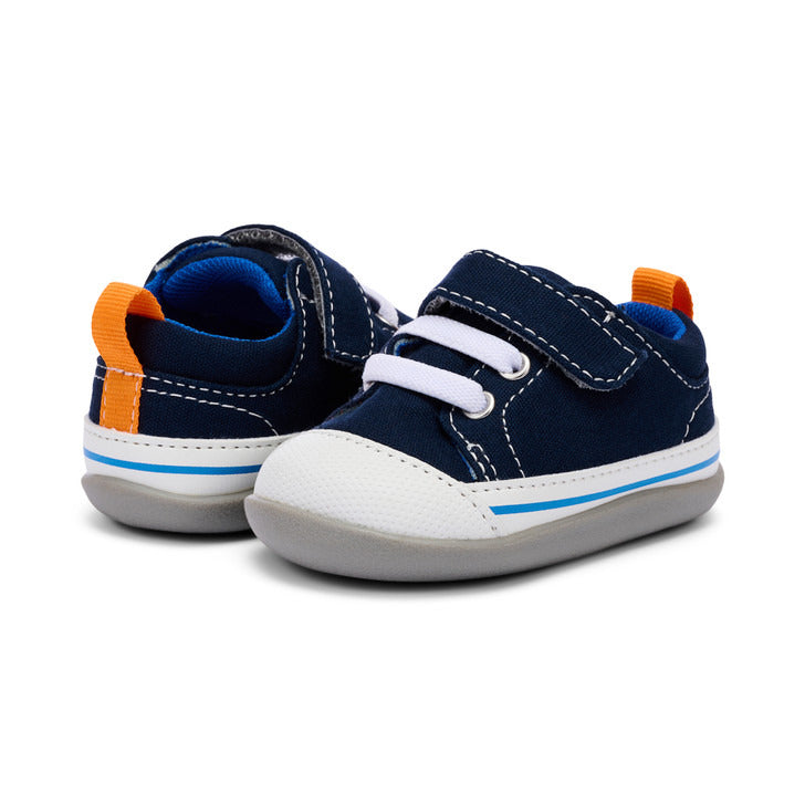 See Kai Run Boy's Stevie (First Walker) Navy Canvas