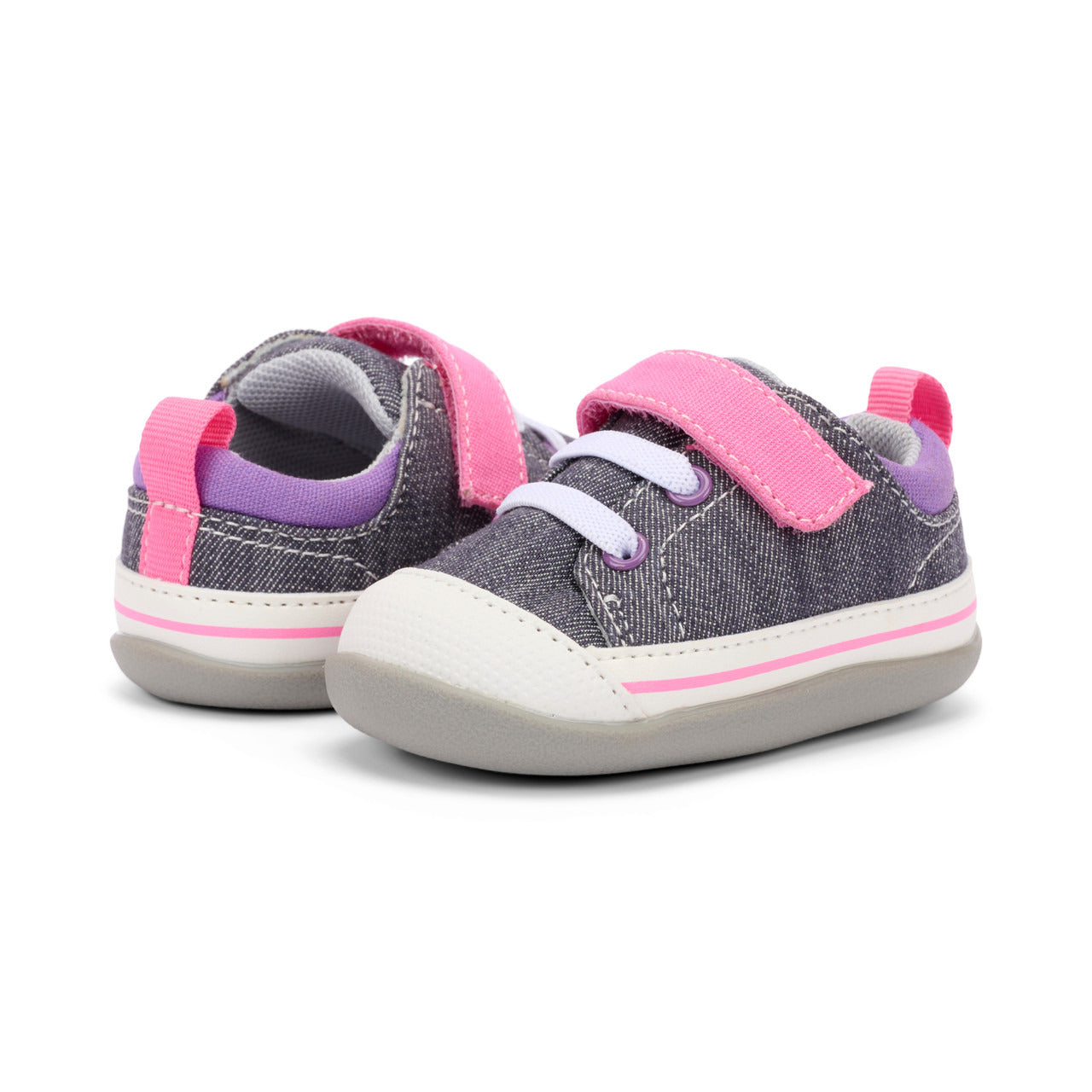 See Kai Run Girl's Stevie (First Walker) Gray/Pink