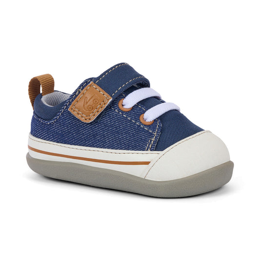 See Kai Run Boy's Stevie Mini (First Walker) Navy Denim