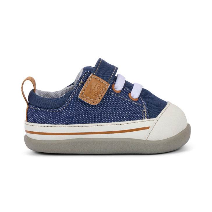 See Kai Run Boy's Stevie Mini (First Walker) Navy Denim