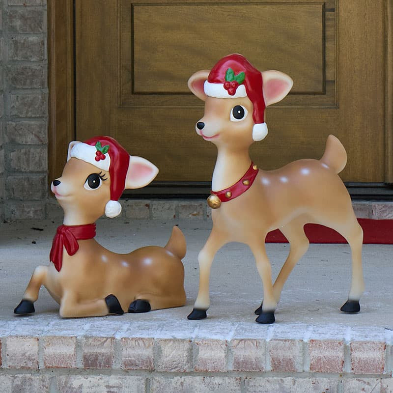 Cracker Barrel Standing Reindeer Boy Blow Mold