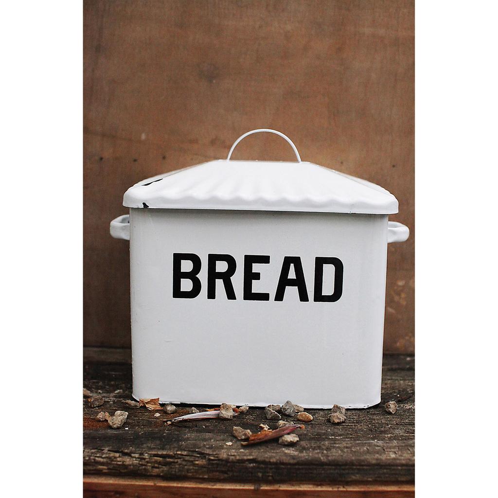 Cracker Barrel Enameled Metal Bread Box