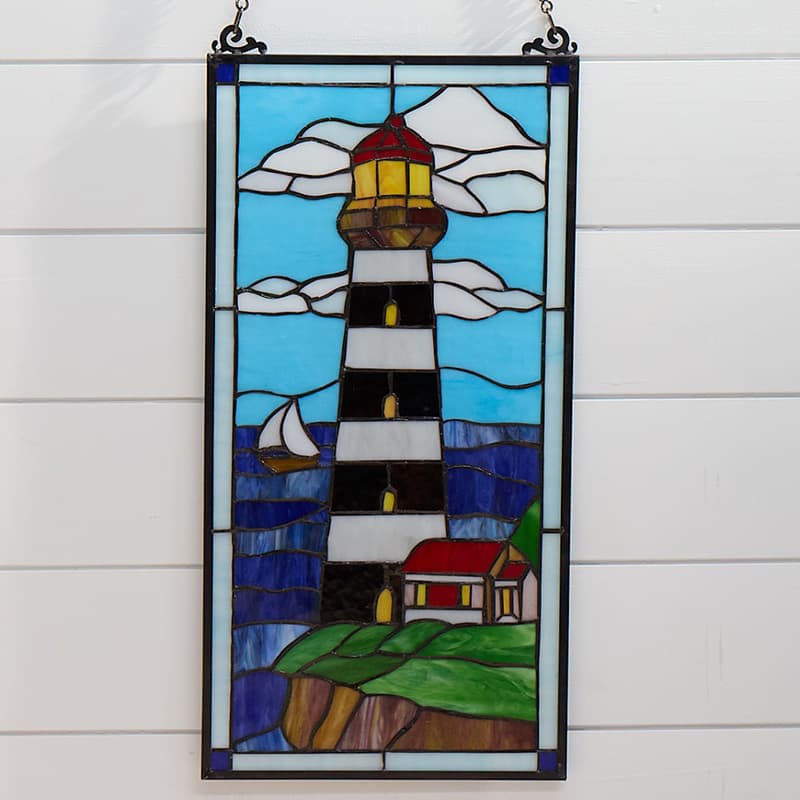 Cracker Barrel Stained Glass Lighthouse Wall Decor