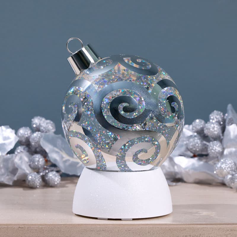 Cracker Barrel Ornament Ball Glitter Globe