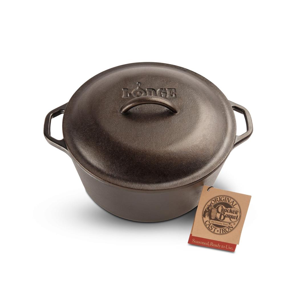 Cracker Barrel Lodge 5Qt Cast Iron Dutch Oven