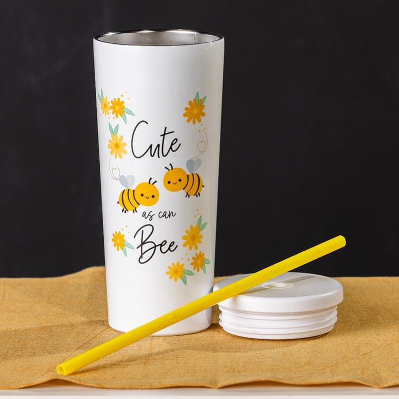 Cracker Barrel Cute As Can Bee 22 Oz. Tumbler with Straw