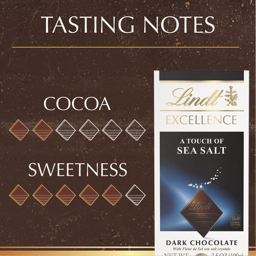 Lindt Chocolate A Touch of Sea Salt Dark Chocolate EXCELLENCE Bar (3.5 oz)