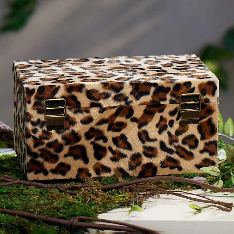 Cracker Barrel Large Faux Cheetah Decorative Box