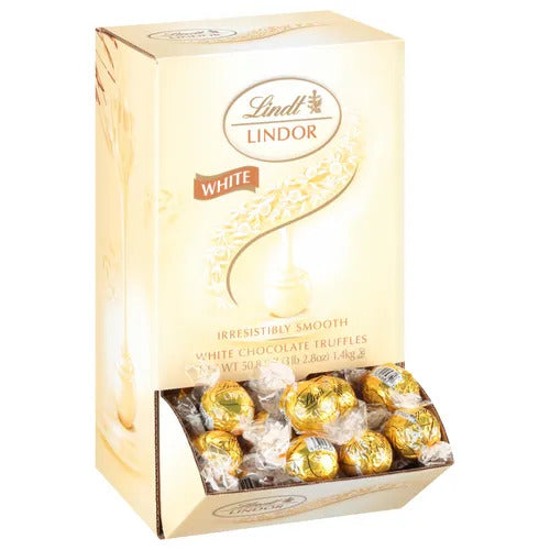 Lindt Chocolate White Chocolate LINDOR Truffles Box (120-pc, 50.8 oz)