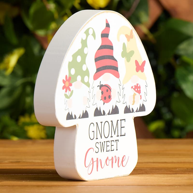 Cracker Barrel Gnome Sweet Gnome Block Sign