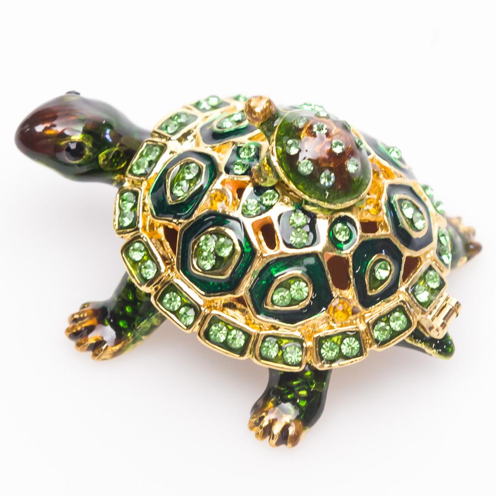 Cracker Barrel Decorative Turtle With Baby Box