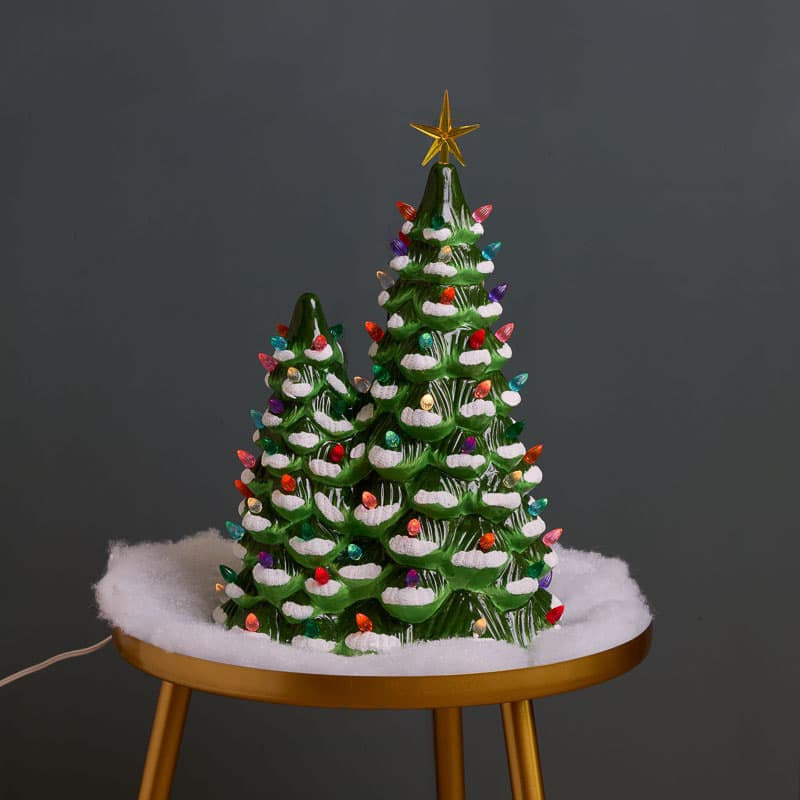 Cracker Barrel Lighted Double Christmas Tree