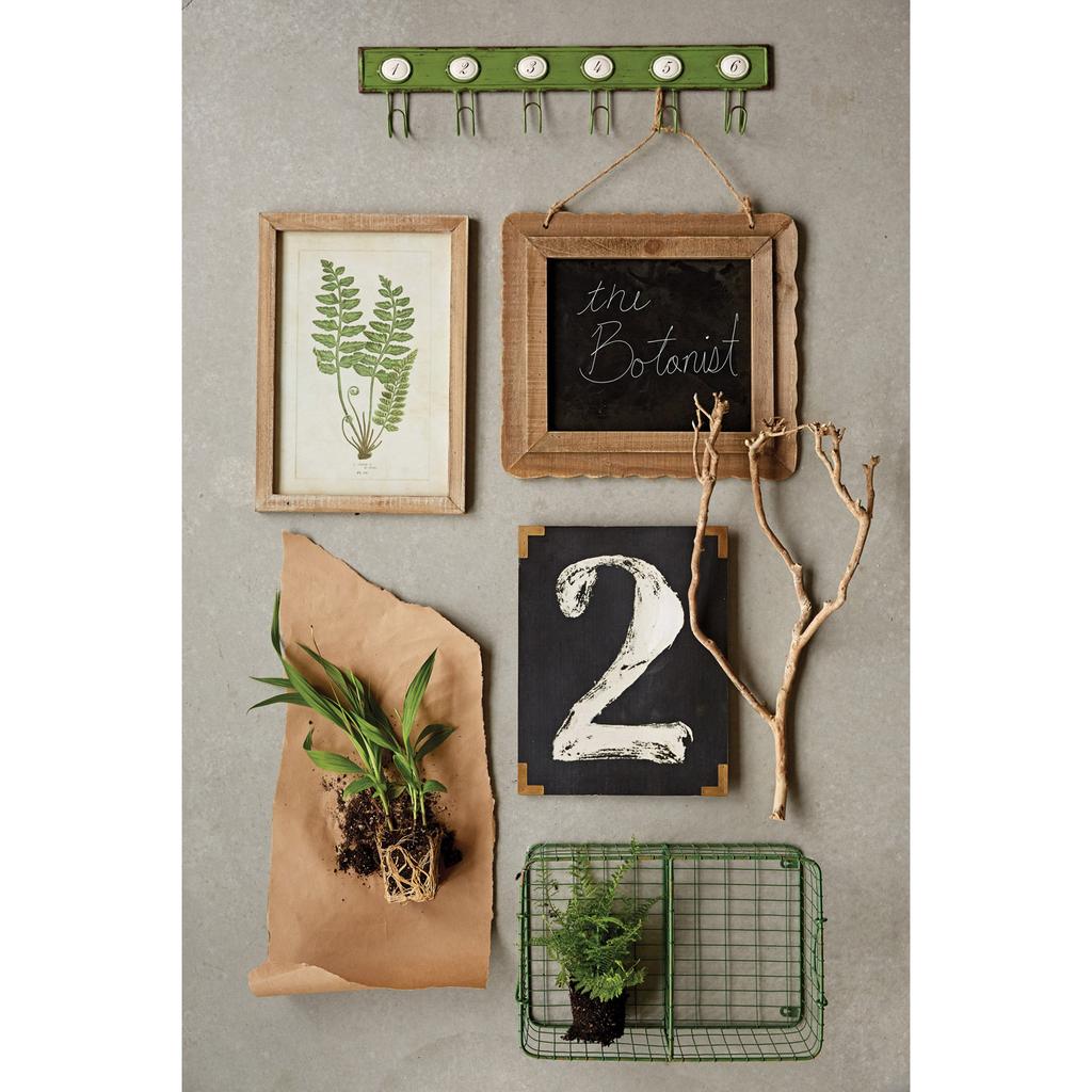 Cracker Barrel Fern Print Wood Wall Decor - Set of 6