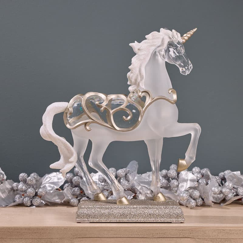 Cracker Barrel Unicorn Figural Glitter Globe