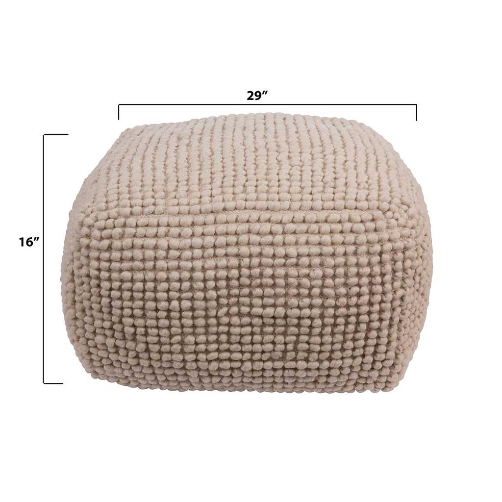 Cracker Barrel New Zealand Wool and Cotton Pouf