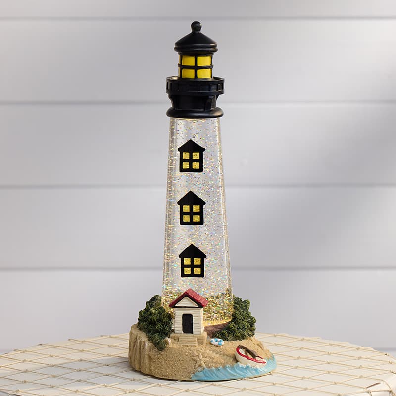 Cracker Barrel Lighthouse Glitter Globe