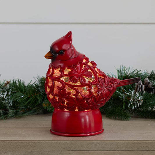 Cracker Barrel Cardinal Figural Glitter Globe