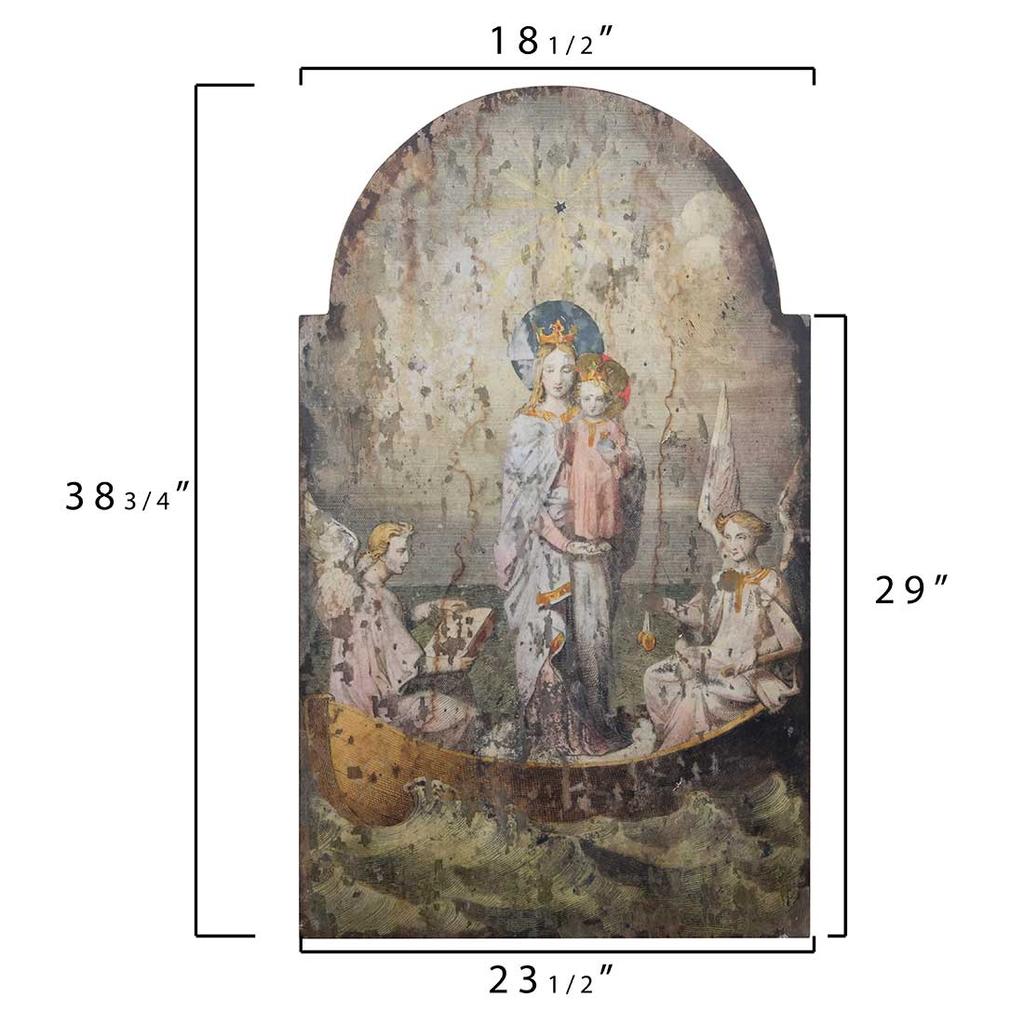 Cracker Barrel Vintage Mary and Angels Wood Wall Decor