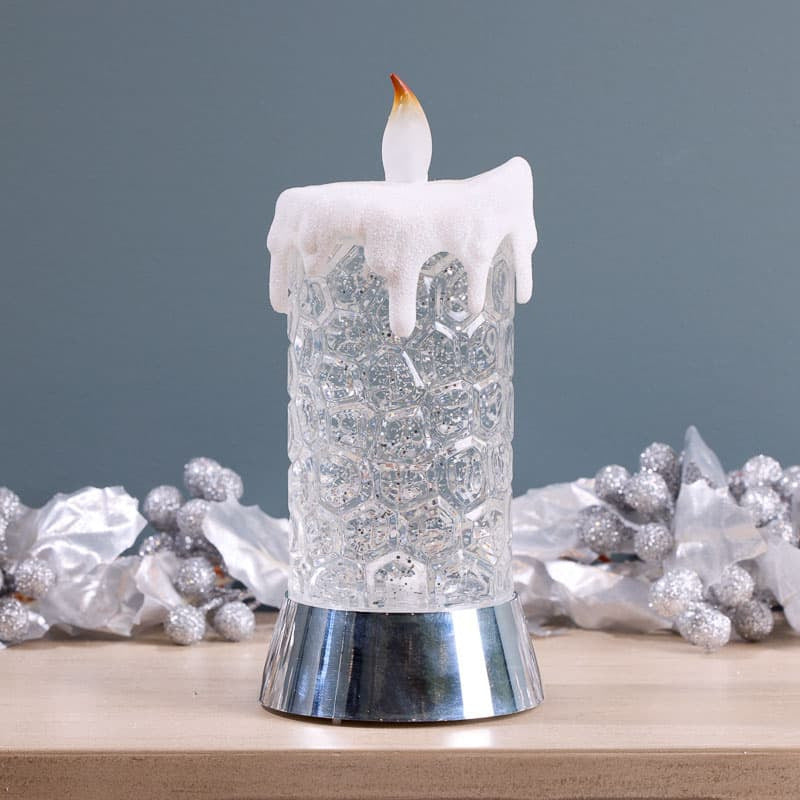 Cracker Barrel Small Candle Glitter Globe