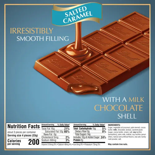 Lindt Chocolate Salted Caramel Milk Chocolate LINDOR Bar (3.5 oz)