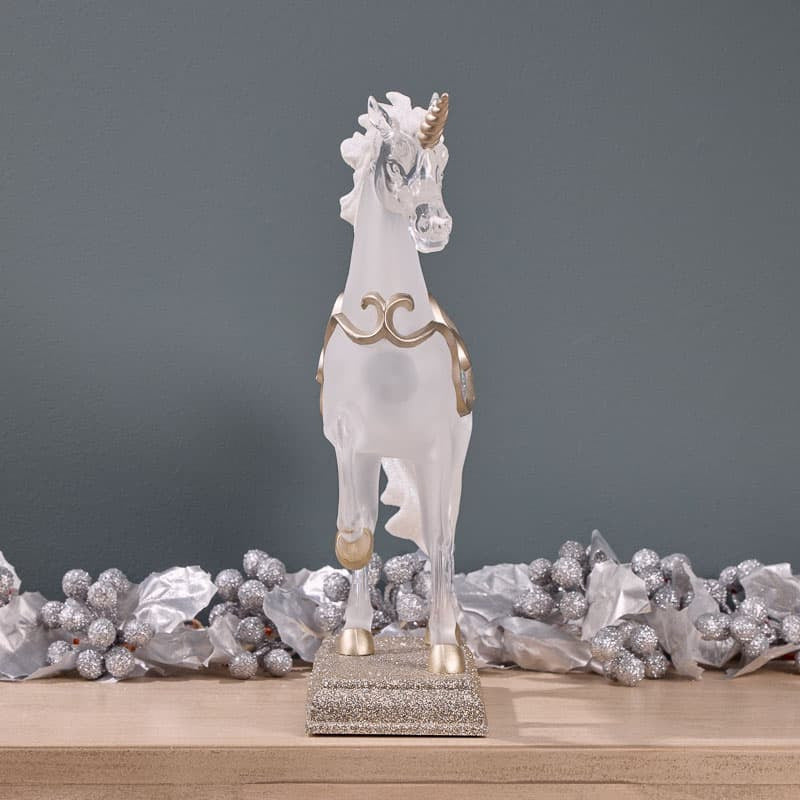 Cracker Barrel Unicorn Figural Glitter Globe