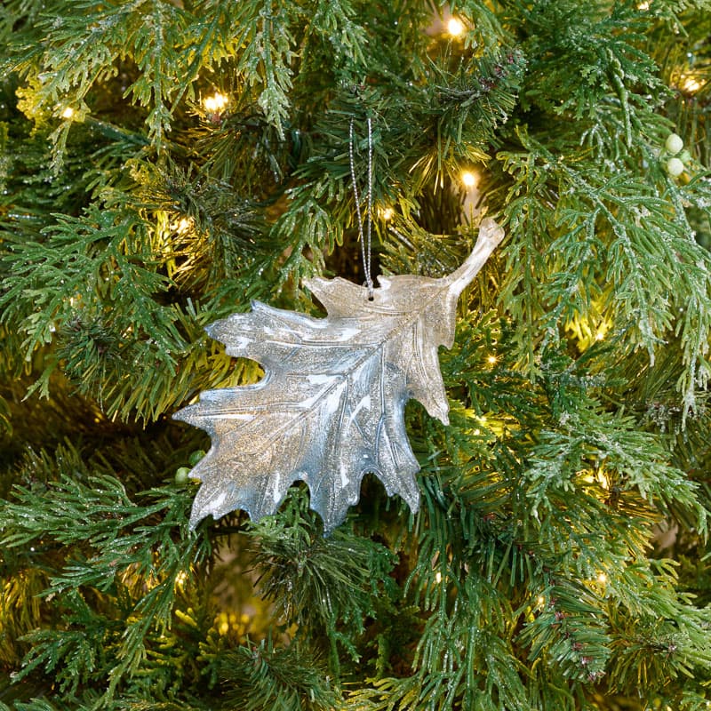 Cracker Barrel Glittery Maple Leaf Ornament