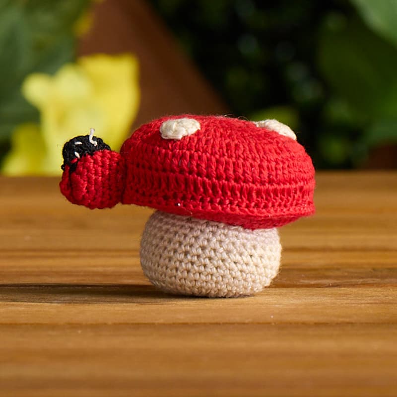 Cracker Barrel Mushroom with Ladybug Tape Measure